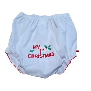 VINTAGE ALEXIS MY 1ST CHRISTMAS EMBROIDERED DIAPER COVER NWOT‎
